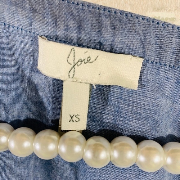 Joie Marlen Embroidered Chambray Blouse Size XS - Picture 5 of 9